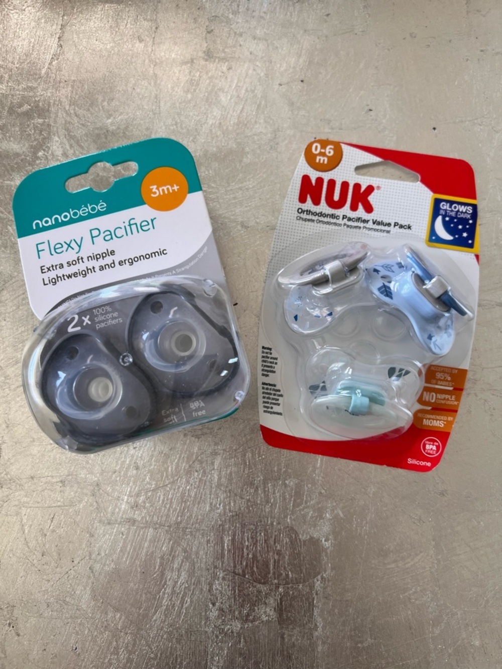nanobébé Flexy Pacifier 2-Pack - Gray